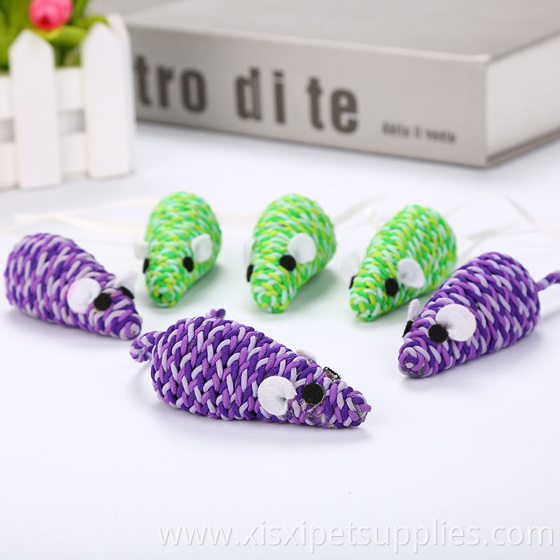 rubber band wrap mouse cat toy with rattle sound